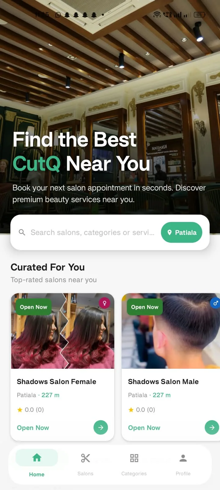 CutQ app: Find the best CutQ near you, with search, location and curated salons that are open now